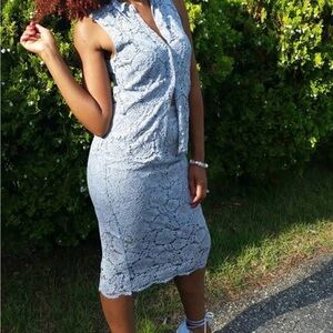 H&M Blue Pencil Skirt Knee-length Cocktail